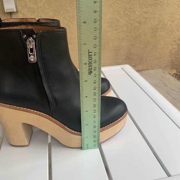 Antonio Melani black leather wood clog boots size 5.5 M - Picture 8 of 16